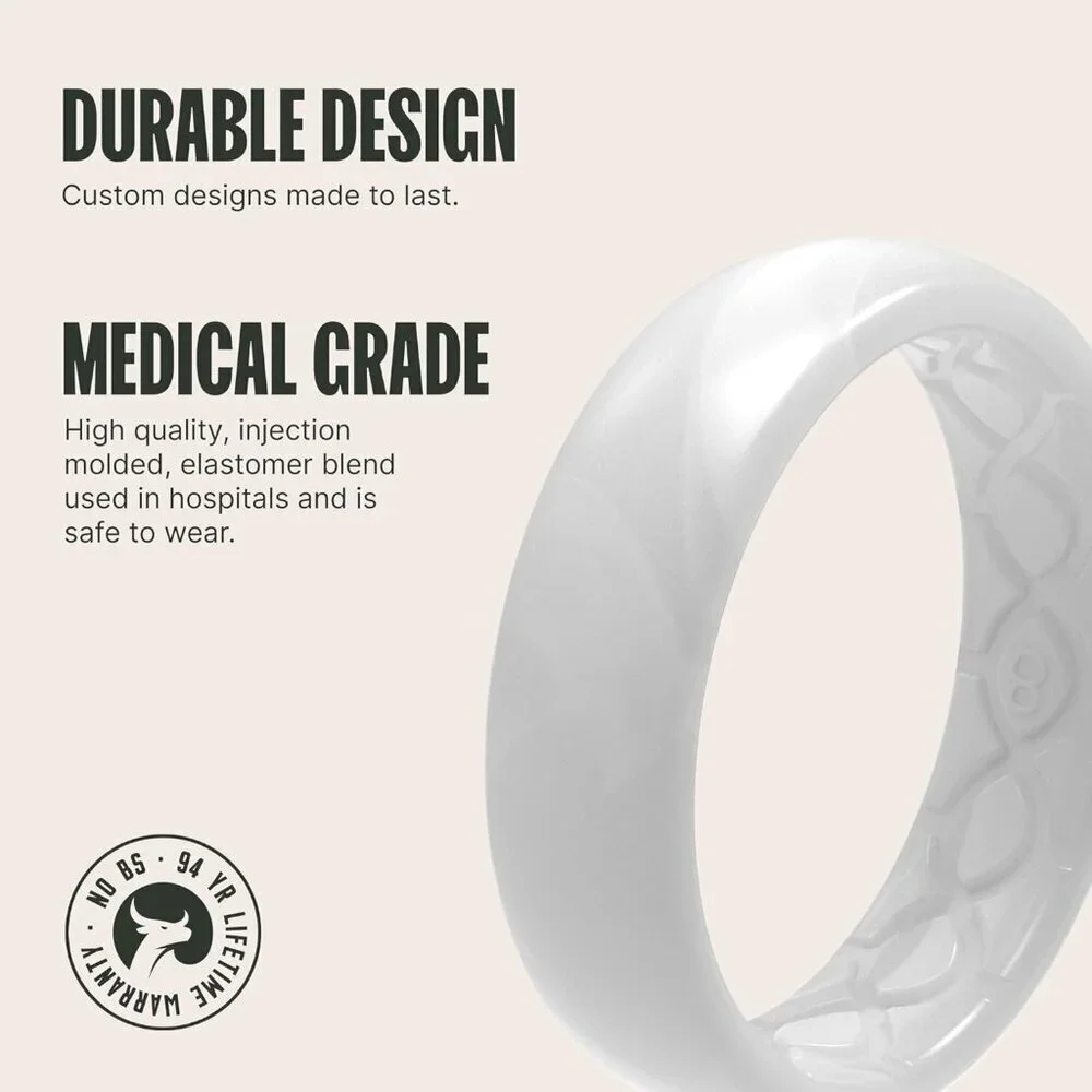 Silicone Rubber Wedding Ring Breathable Comfort Fit for Women Size 5
